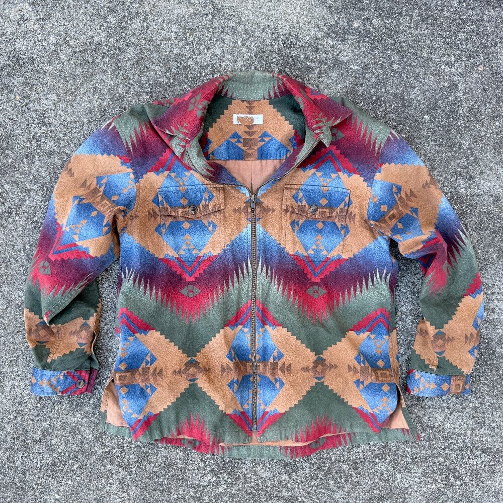 Vintage 90s Southwestern Aztec Zip Jacket